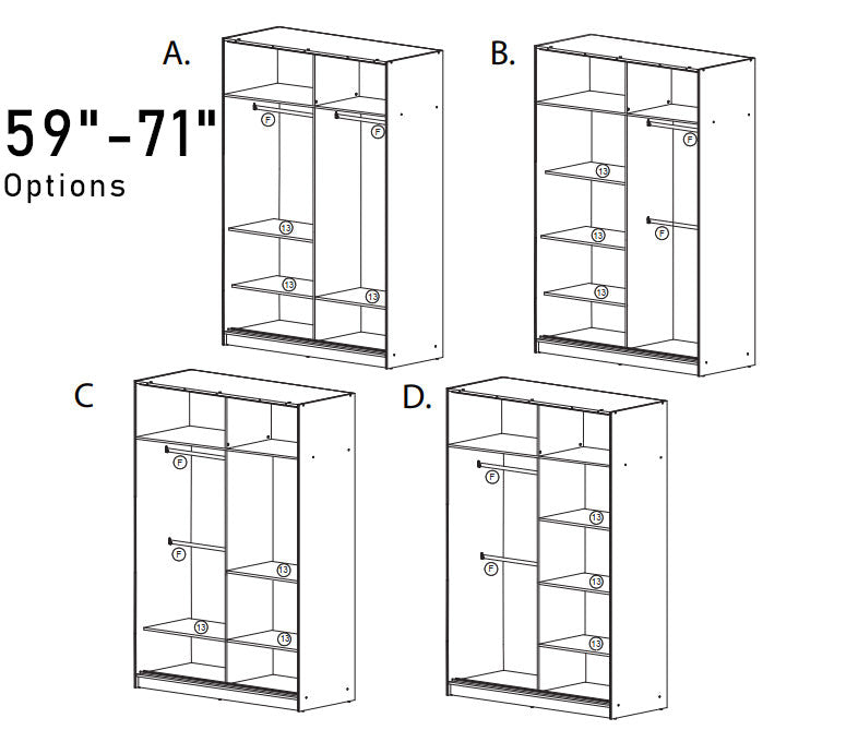 Sleek Sliding Door Mirrored Wardrobe | Peso | Wood Closet | Gray, Black, Venge, White