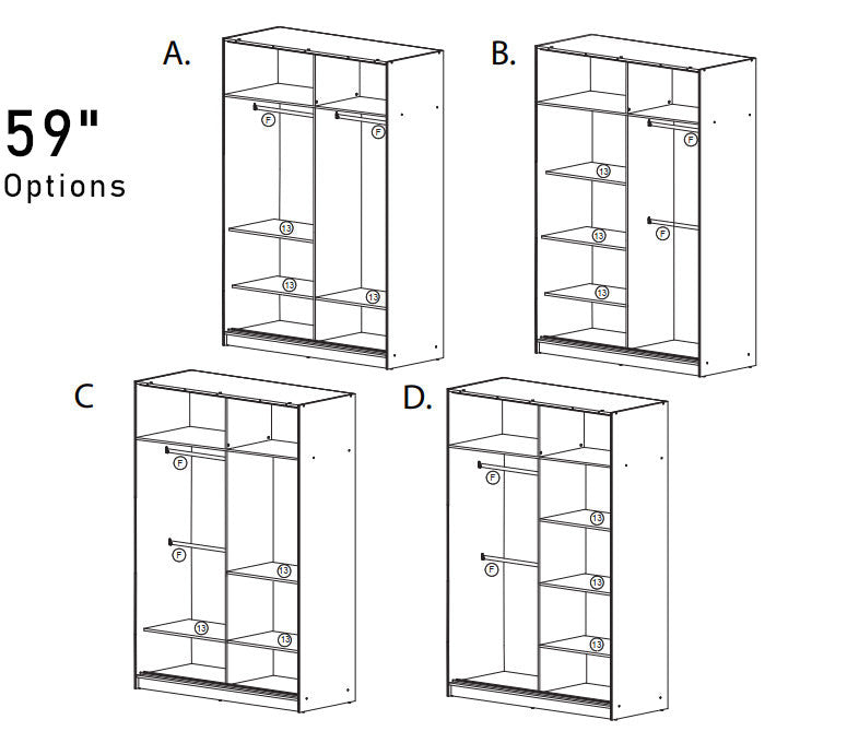 Rio: Perfect Closet Solution, 59" & 80" Sizes and Multiple Colors