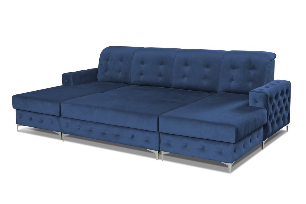 Verso 114" Wide Tufted U-Shape Sectional With Bed Comfort and Functionality Combined