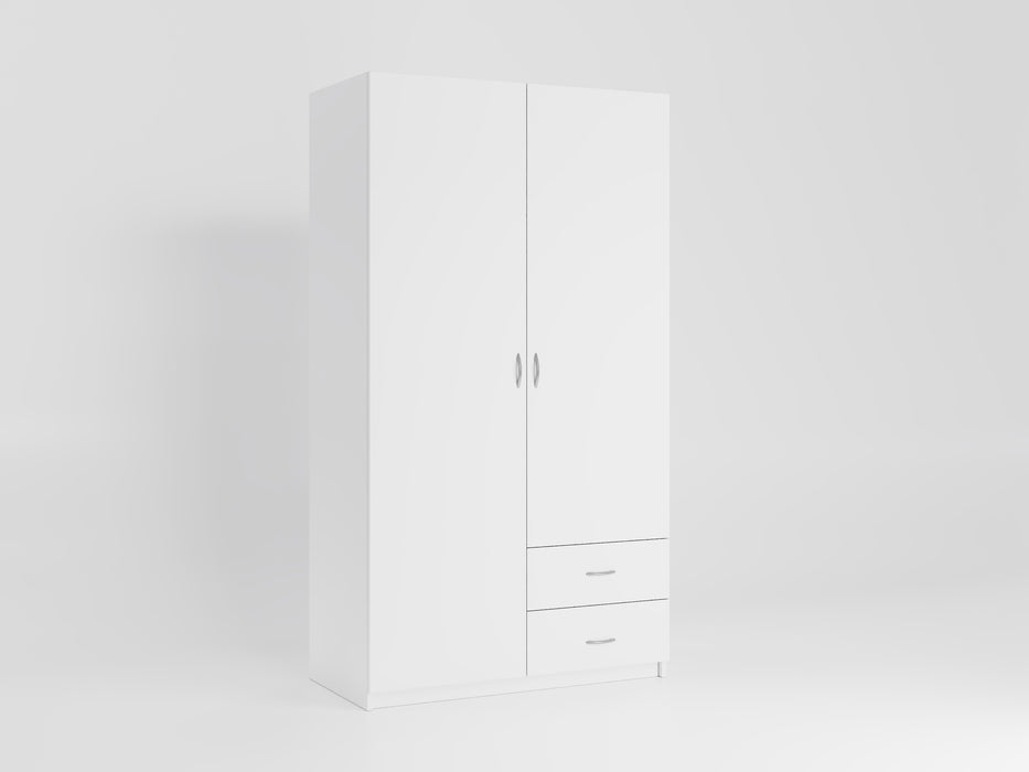 Enzo 2-Door Armoire | Mirror Inside | 36" W | 2 Drawers| Multiple Colors