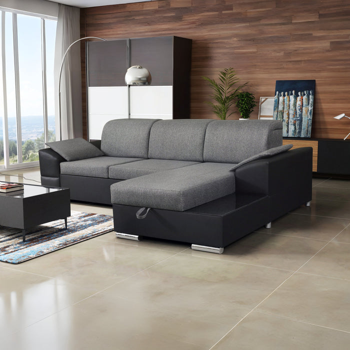 Marcel Microfiber L-Shape Sectional Sofa Bed