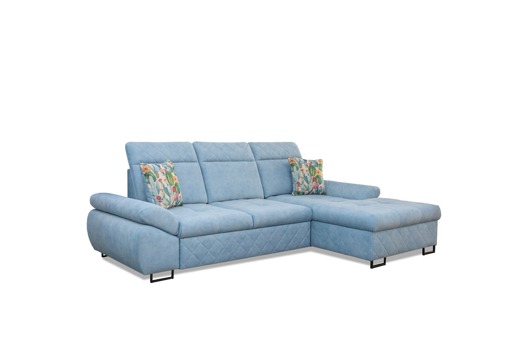 Selly Mini | Sectional Contemporary Sleeper | 110" Wide | Blue