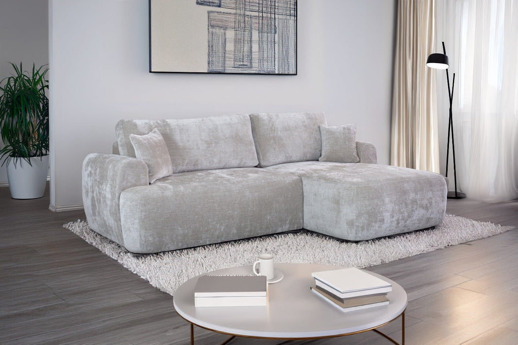 The Comfy | Modern Plush Sectional Sleeper Sofa | Cream | 104" Wide