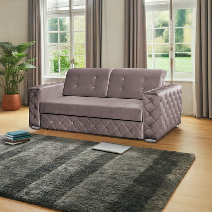 Karmen Queen Size Pull-Out Loveseat Sofa