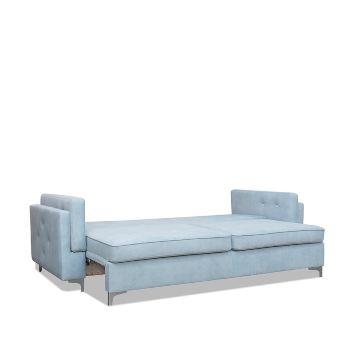 Mohito | Mid-Century Sleeper Sofa | 91" Wide | Blue | Storage