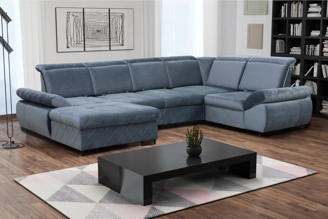 "The Selly" 136" Wide Corner Sectional Sofa with Adjustable Backrest, Sofa Bed and Storage