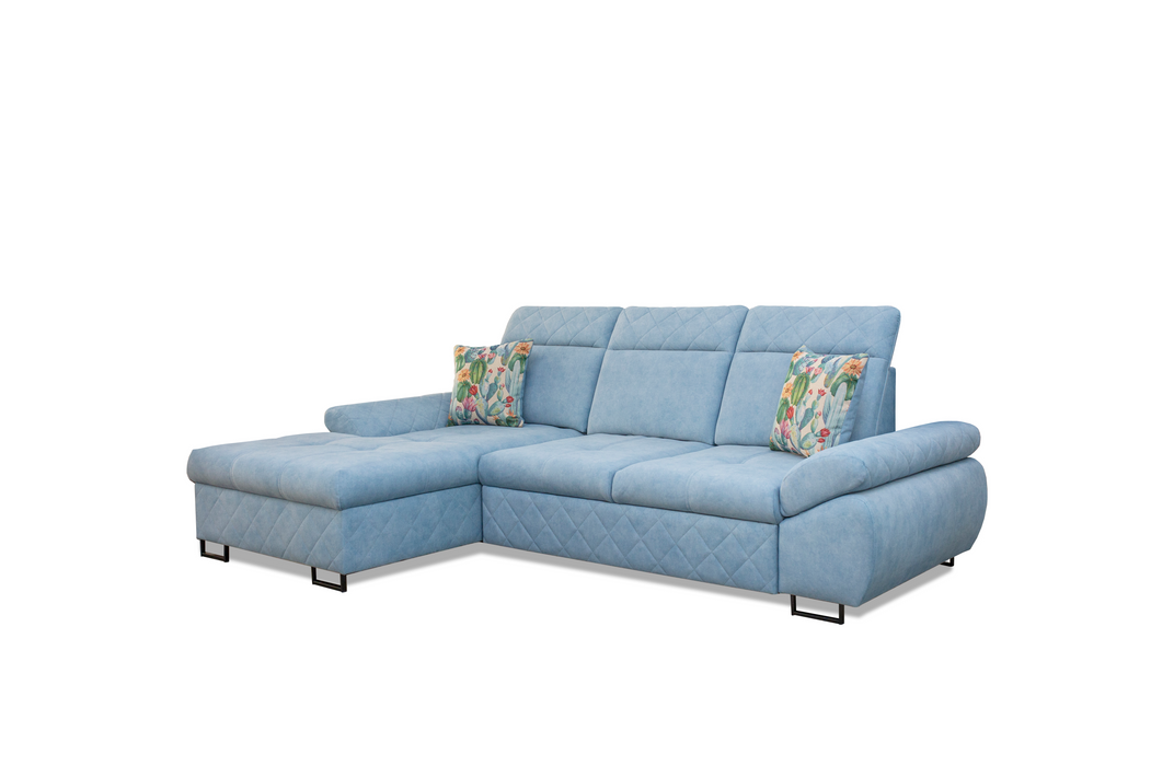 Selly Mini | Sectional Contemporary Sleeper | 110" Wide | Blue