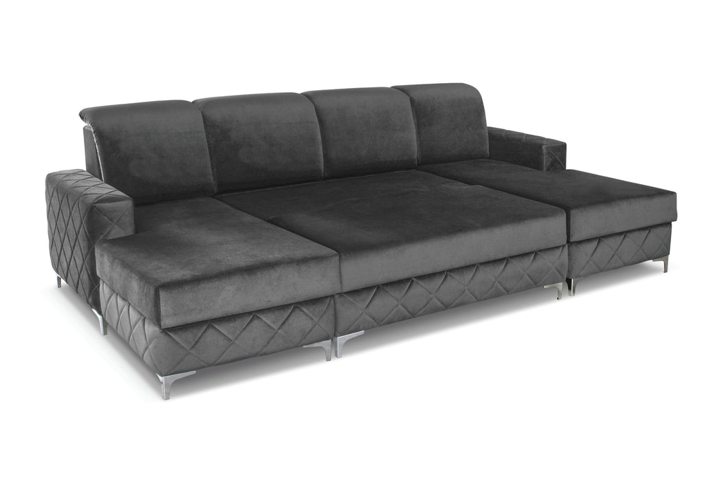 Sectional | 114" | Alfredo Deluxe | Convertible | Luxurious | Storage