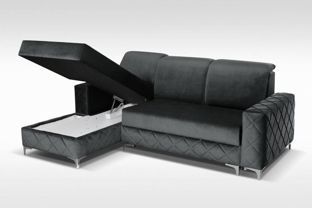 93" Sectional | Alfredo | Luxurious | Plush Upholstered | Convertible