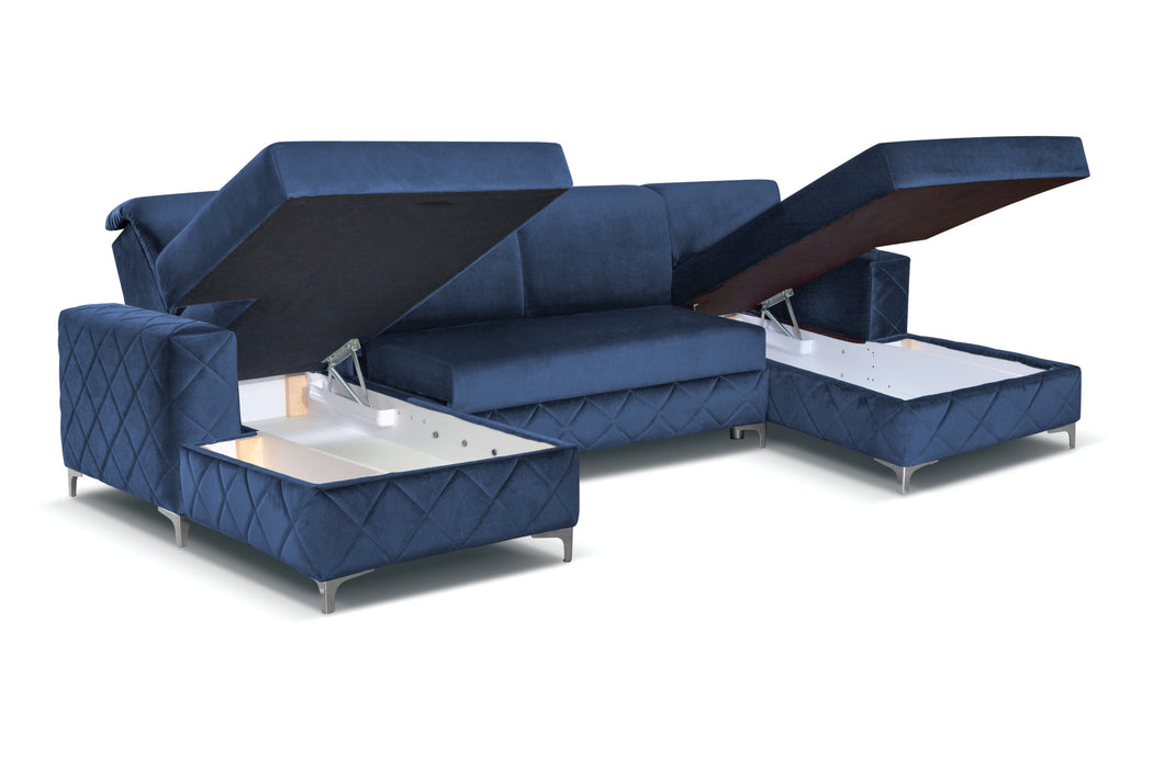 Alfredo Deluxe 114" Convertible Sectional with Storage