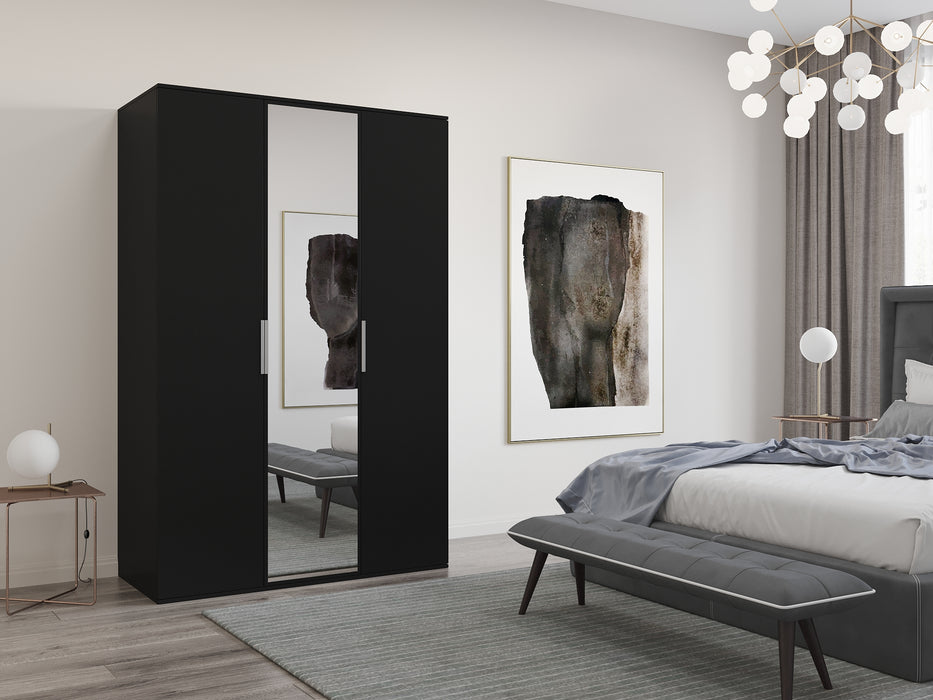 Bonnie 3-Door Armoire for Your Bedroom in Gray, Black, Wenge, White Colors