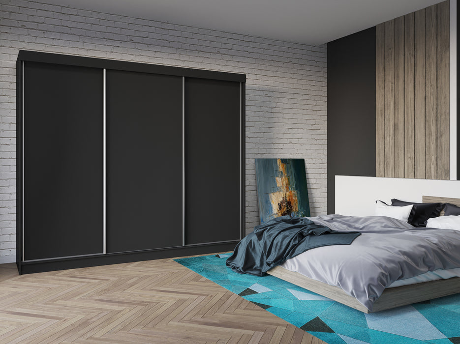 Classic Sliding Door Wardrobe for Your Bedroom Storage Needs in Gray, Black, Wenge, White Colors