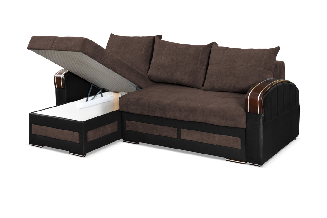 Tommy 94" Wide 2-Piece Sectional Sofa Bed with Storage Reversible