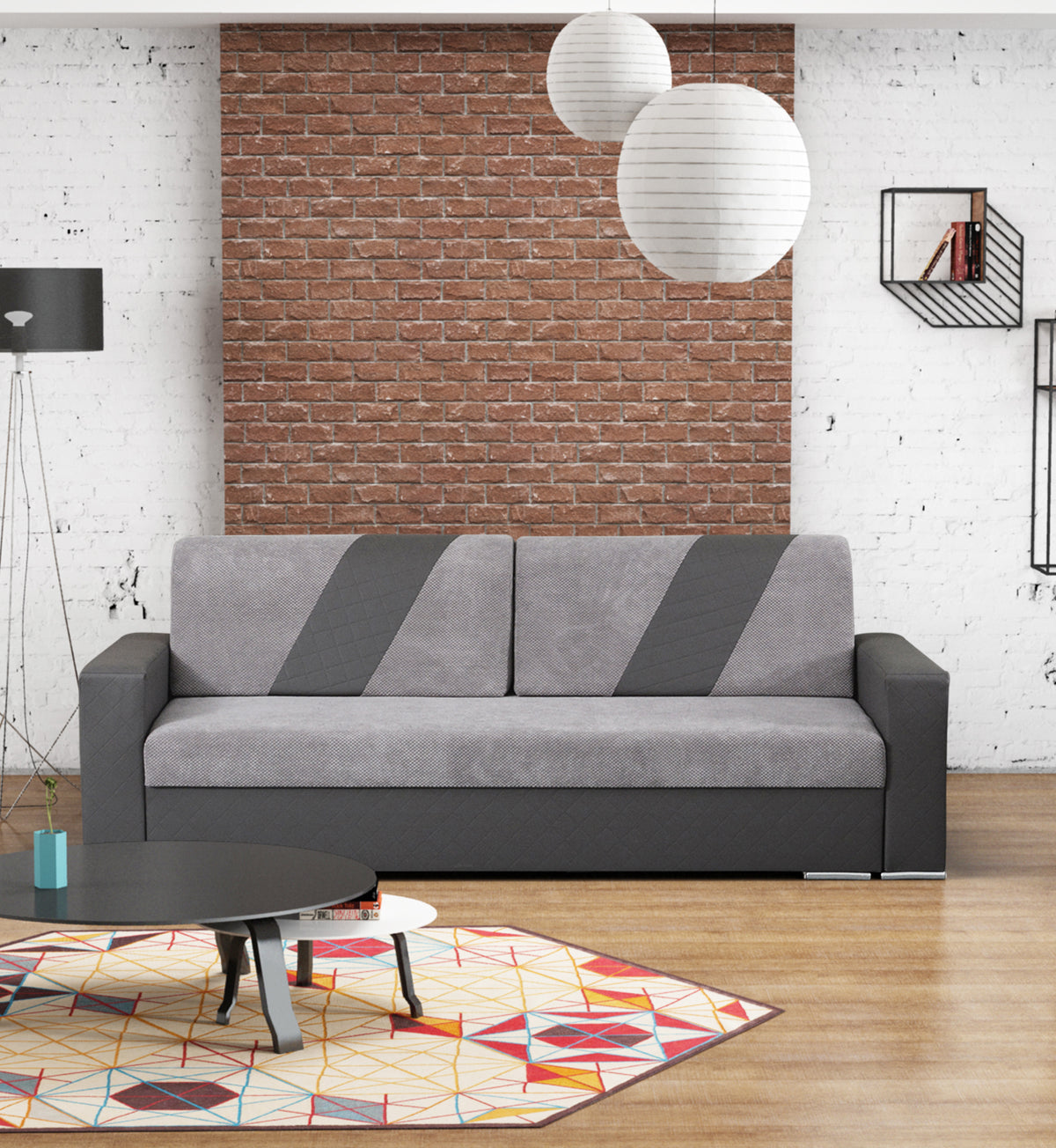 Skyler Designs Ines Gray Sofa Bed With Storage