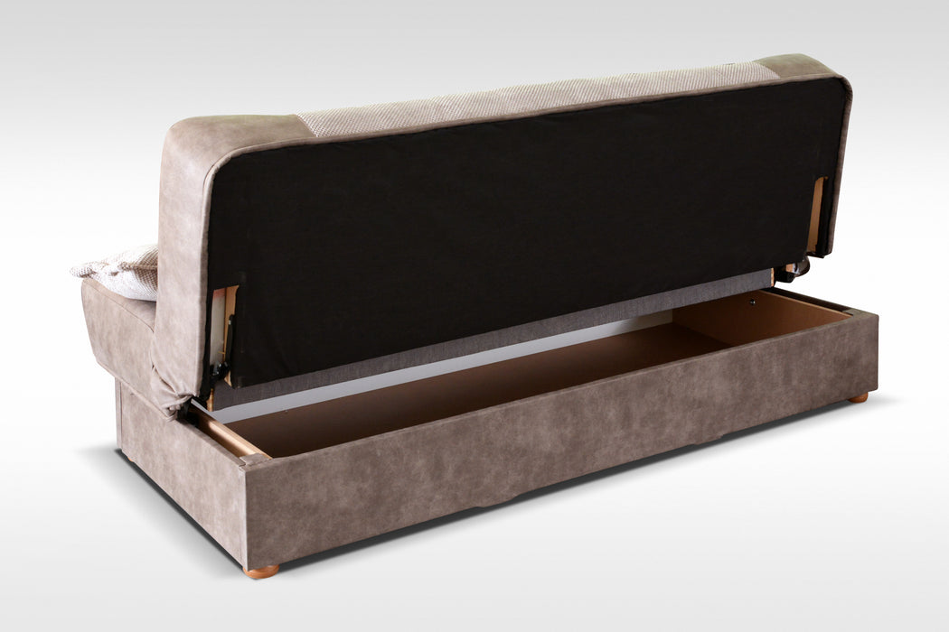 Natalia Armless Sofa: Simplicity and Versatility In Gray, Brown, Red, Orange, & Black Color