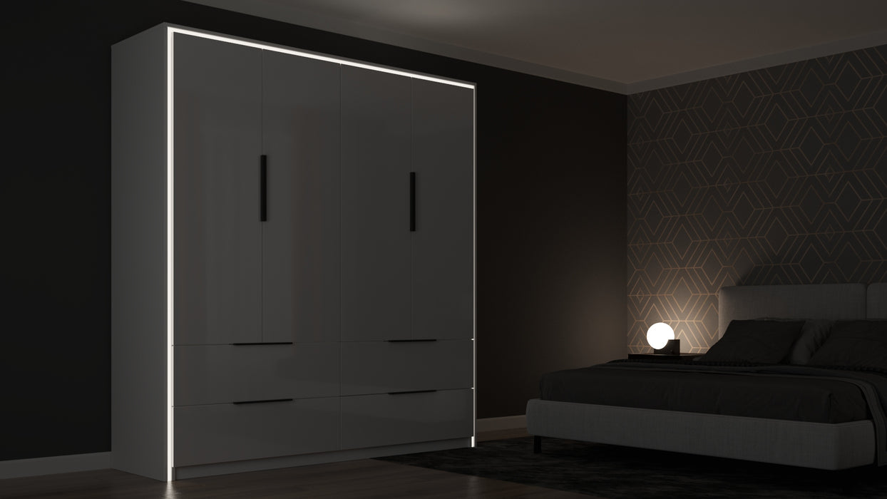 Modo Bi-Fold Gloss Door with LED Light Closet