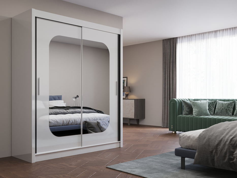 Marika: Efficient And Stylish Mirror Sliding Door Wardrobe for Modern Living in Black, Wenge, White Colors