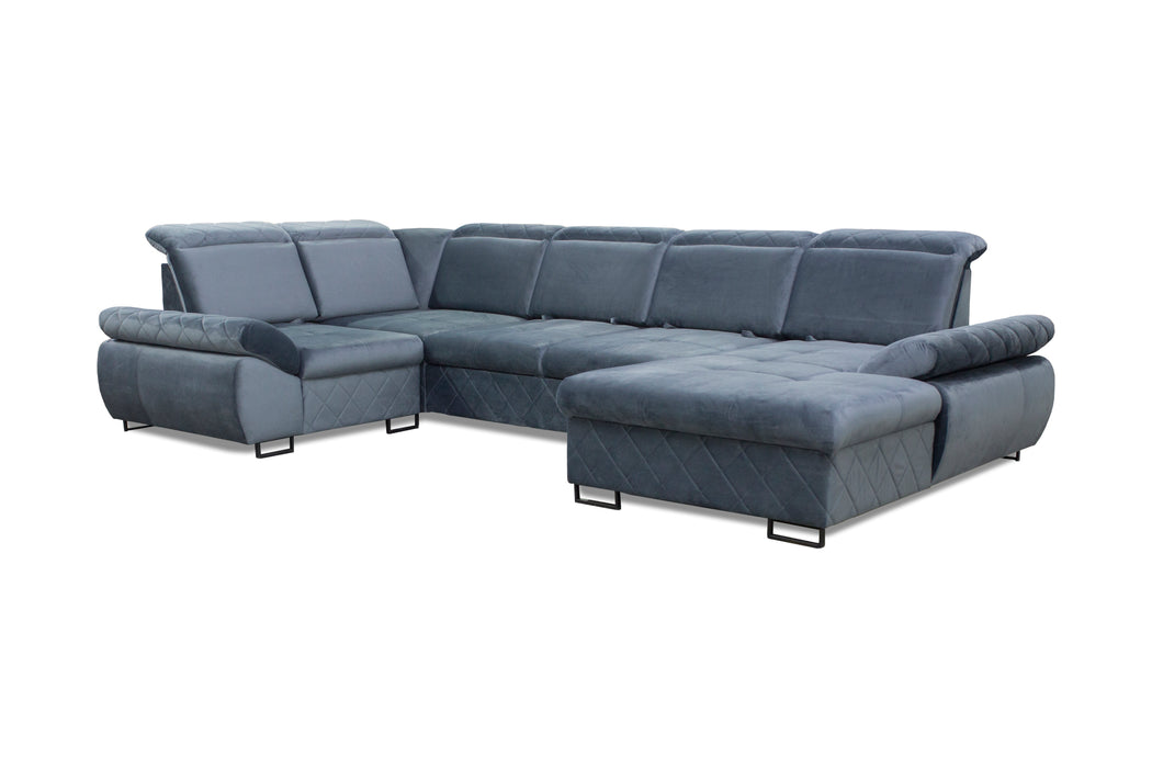 Selly 136" Wide Corner Sectional Sofa with Adjustable Backrest and Sofa Bed And Storage